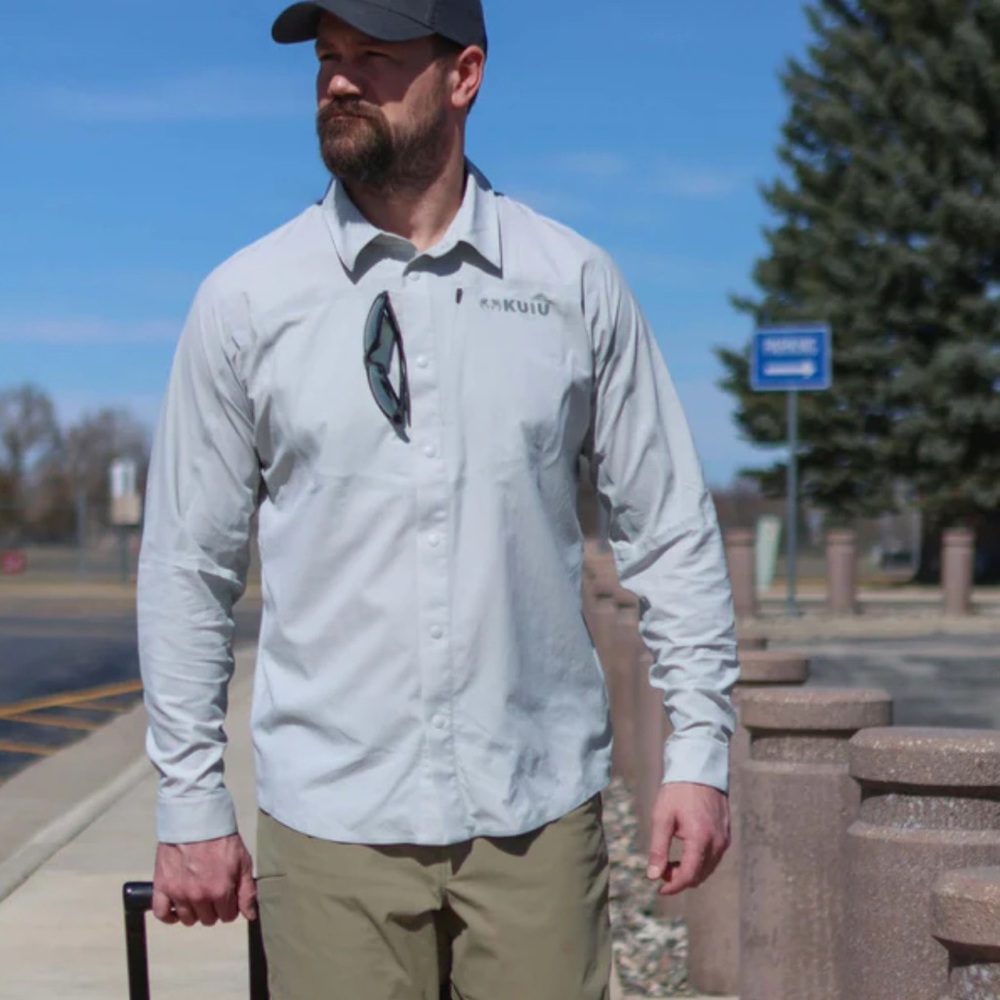 KUIU Salton LS Shirt in Lunar Gray Size XL